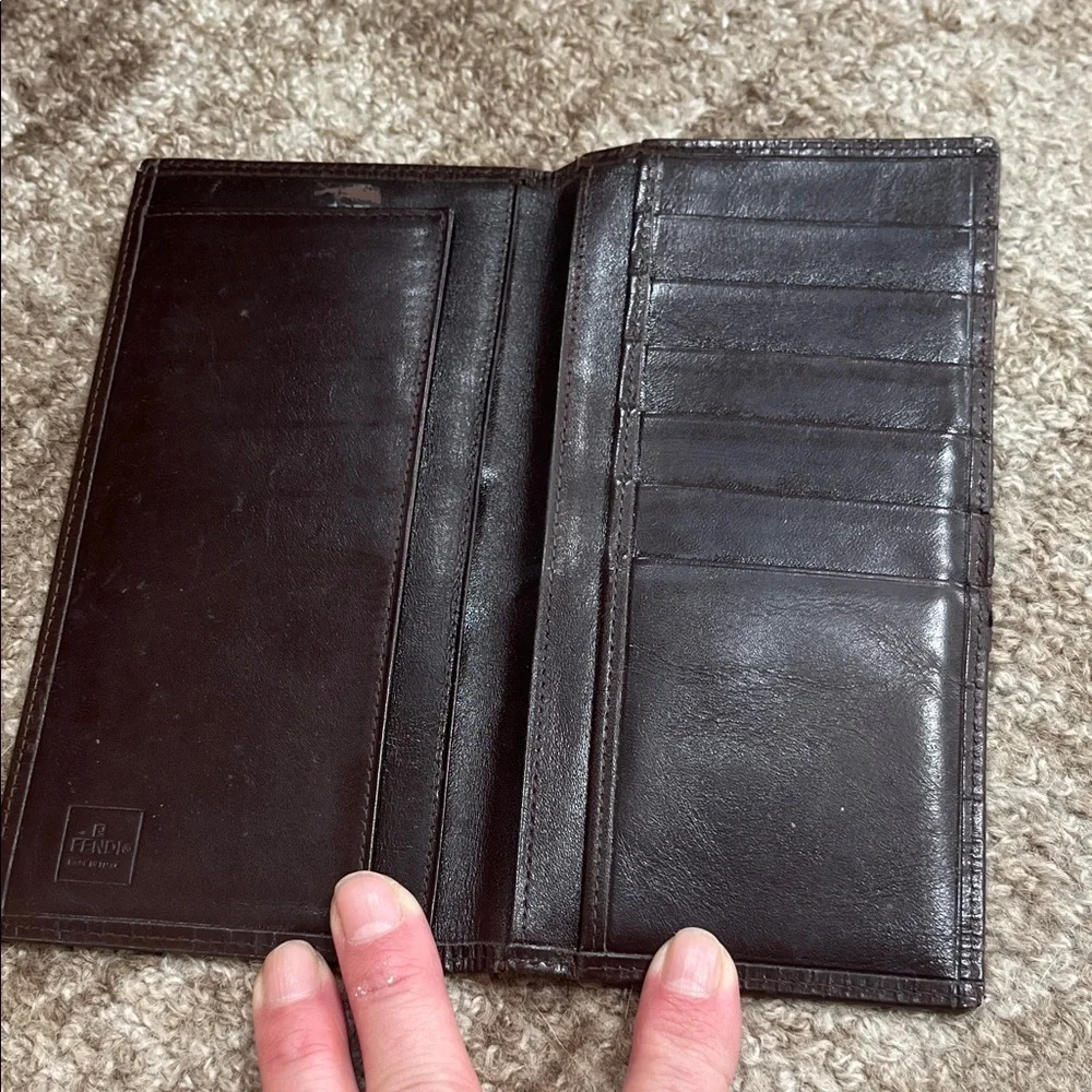 Fendi Brown and Black Zucca Long Wallet - Picture 2 of 13